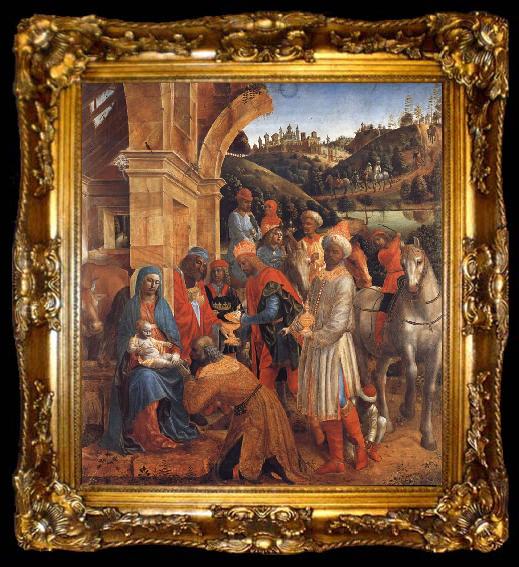 framed  Vincenzo Foppa The Adoration of the Kings, ta009-2